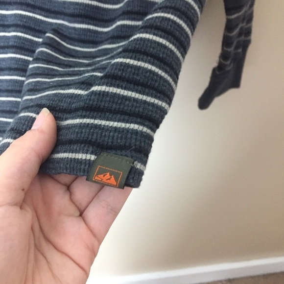 [Northwest Territory] Men's Ribbed Henley Striped Long Sleeve Shirt - Picture 7 of 10